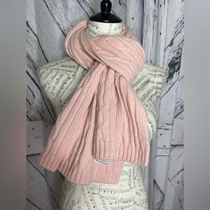 Brooks Brothers Cable Knit Scarf Wool/Cashmere Blend Peach